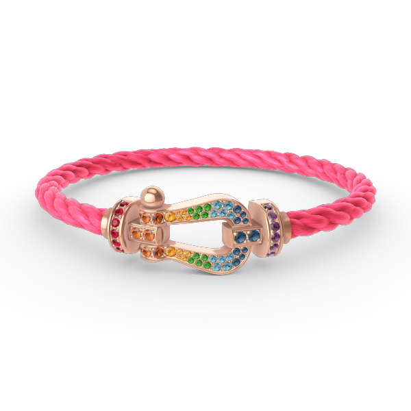 [Shinejoy]FORCE LARGE HORSESHOE  COLORED DIAMOND BRACELET ROSE GOLD