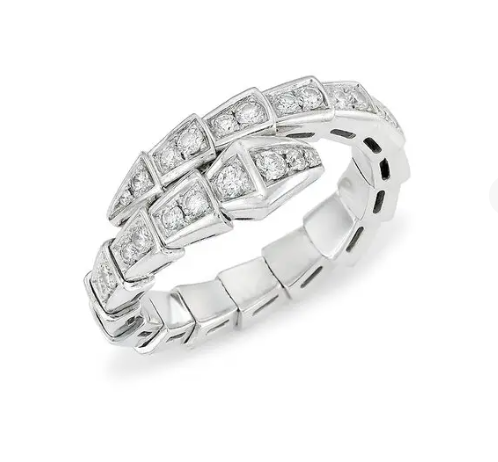 [Shinejoy] Bague Serpenti en argent sertie de diamants 4 mm