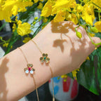 [Shinejoy]FRIVOLE GOLD FLOWER PINK MALACHITE BRACELET