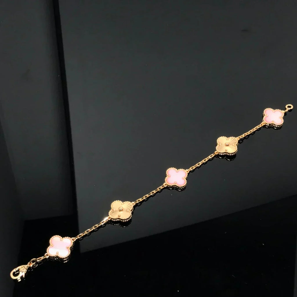 [⭐Shinejoy] CLOVER 5 MOTIFS  PINK MOP BRACELET COLLECTION