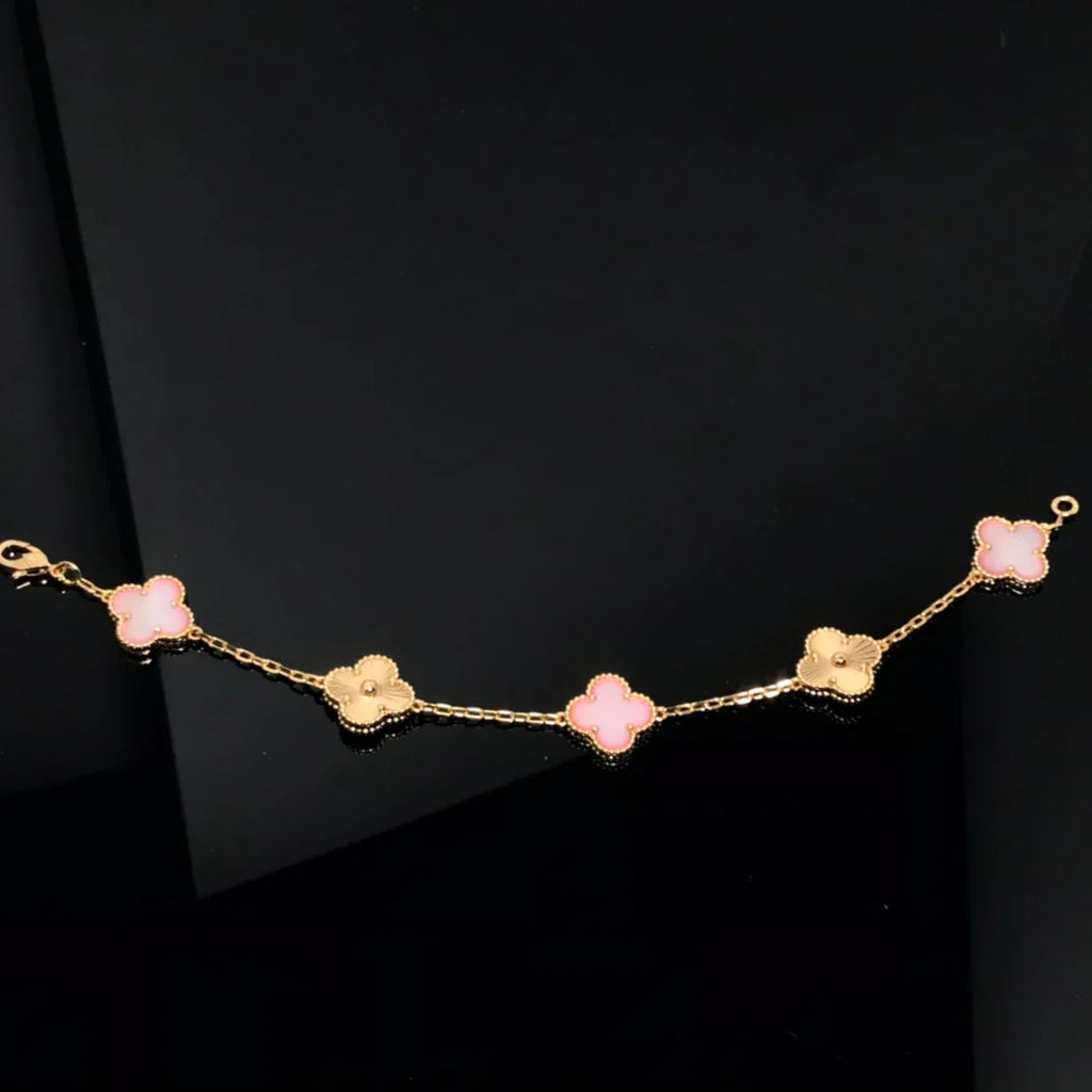 [⭐Shinejoy] CLOVER 5 MOTIFS  PINK MOP BRACELET COLLECTION