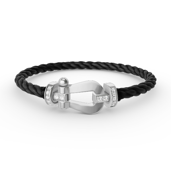 [Shinejoy]FORCE LARGE HORSESHOE HALF DIAMOND BRACELET SILVER