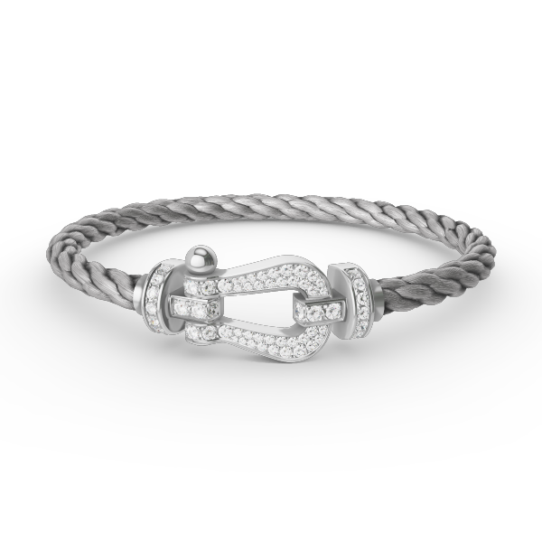 [Shinejoy]FORCE LARGE HORSESHOE FULL DIAMOND BRACELET SILVER